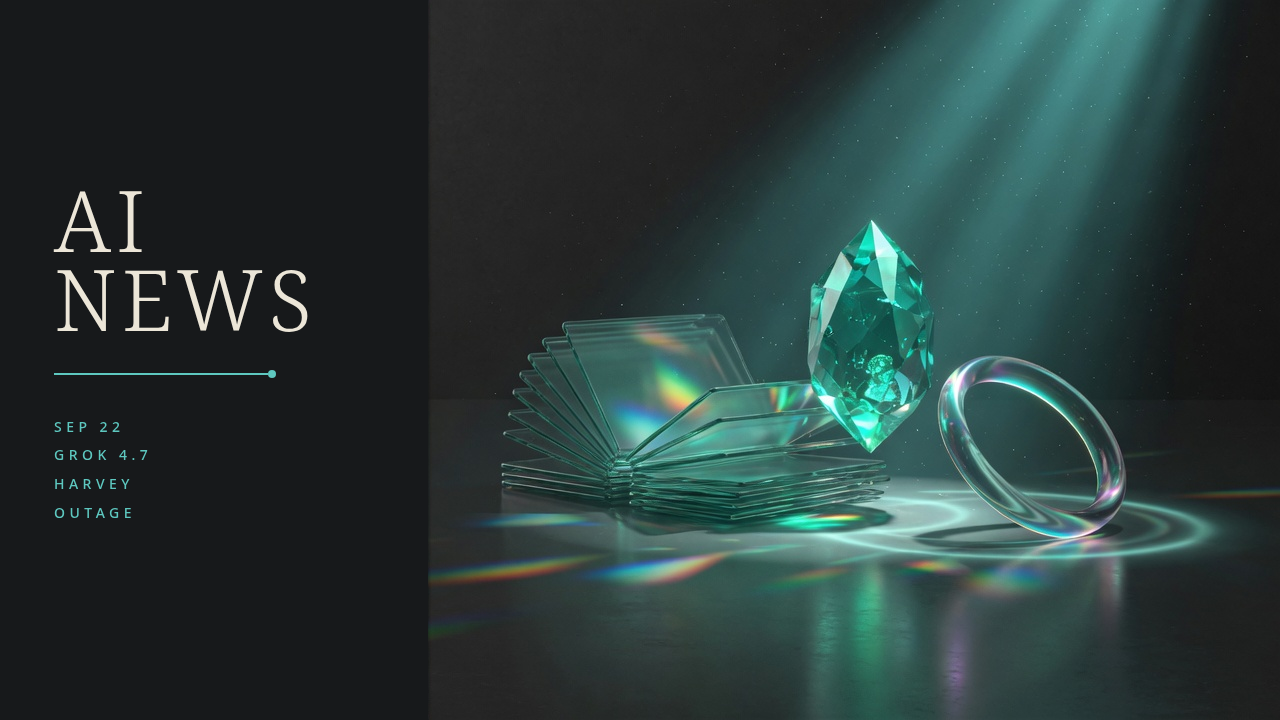 AI News digest — Grok 4.7, Harvey, Outage