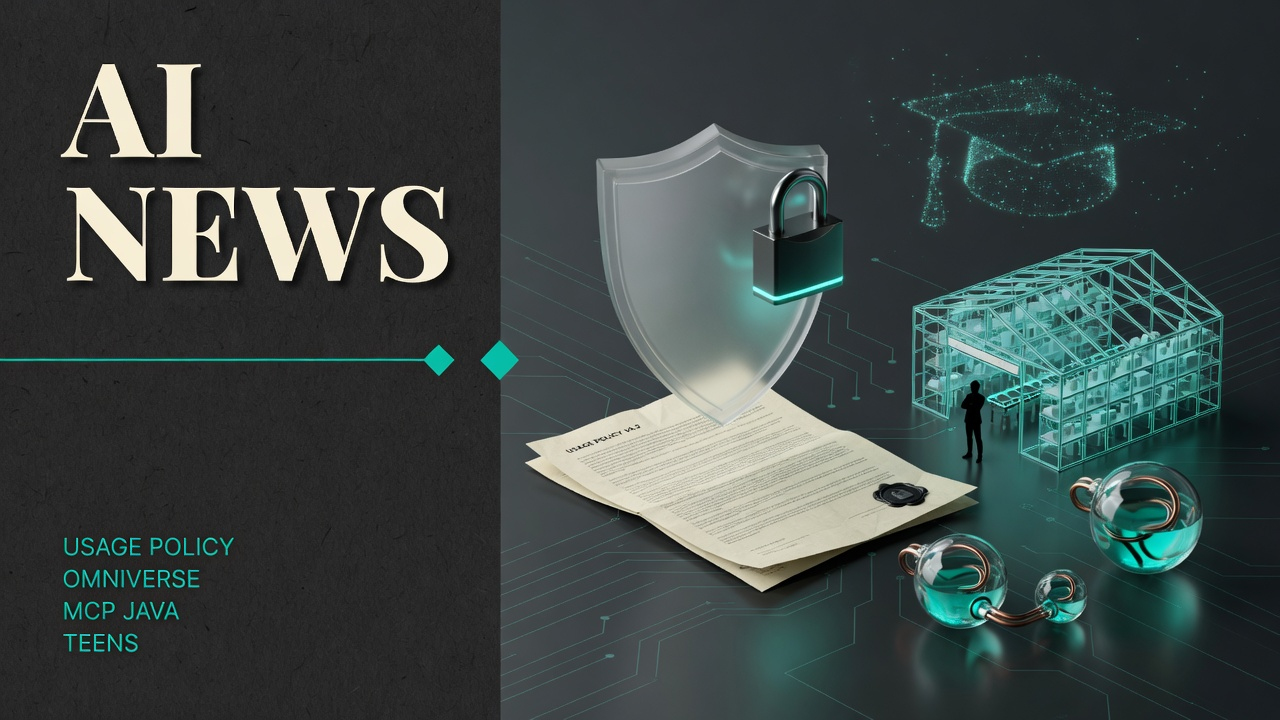 AI News digest — Usage Policy, Omniverse, MCP Java, Teens